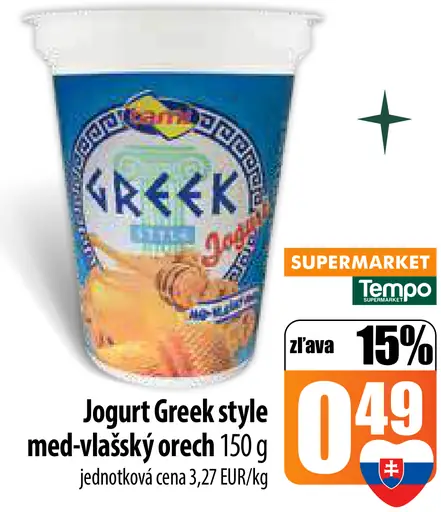 Jogurt Greek style med-vlašský orech