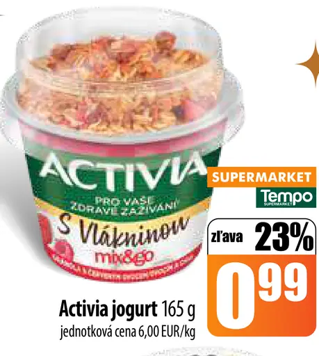 Activia jogurt so vlákninou