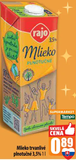 Rajo Mlieko polotučné 1,5%