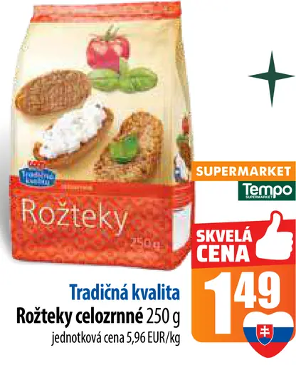 Tradičná kvalita Rožteky celozrnné