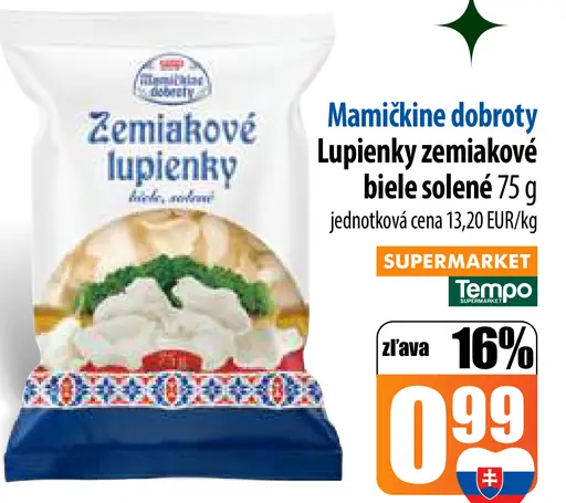 Mamičkine dobroty Lupienky zemiakové biele solené