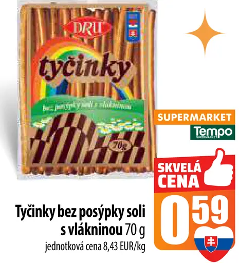 Dr. Tyčinky bez posýpky soli s vlákninou