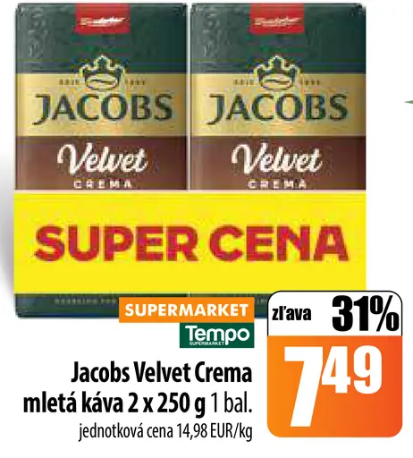 Jacobs Velvet Crema mletá káva