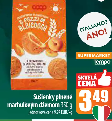 Coop Sušienky plnené marhuľovým džemom