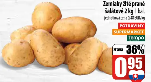 Zemiaky žlté neskoré prané šalátové