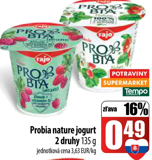 Probia nature jogurt 2 druhy
