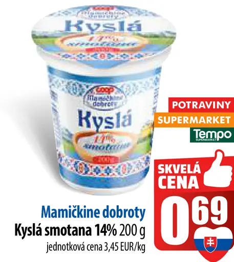 Mamičkina dobroty Kyslá smotana 14%