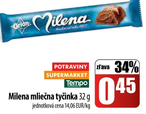 Milena mliečna tyčinka