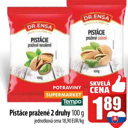 Pistácie pražené