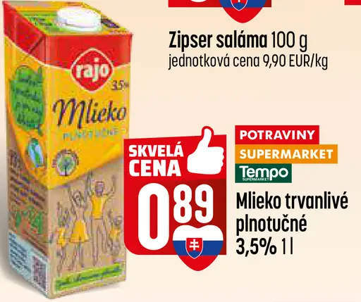 Rajo Mlieko plnotučné 3,5%