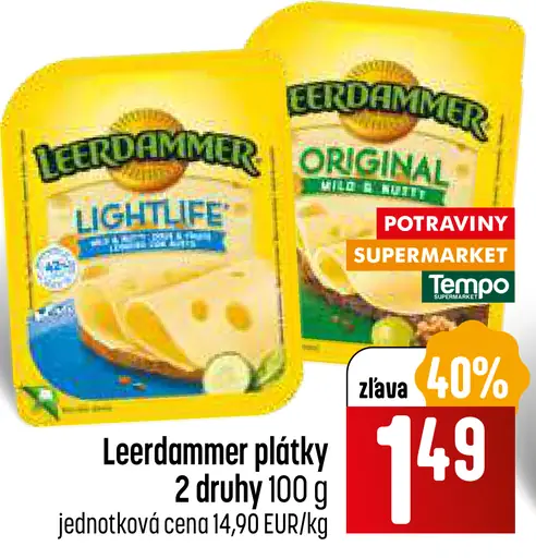 Leerdammer plátky 2 druhy