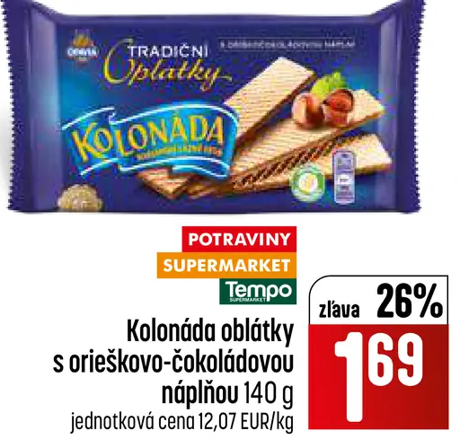 Kolonáda s orieškovo-čokoládovou náplňou