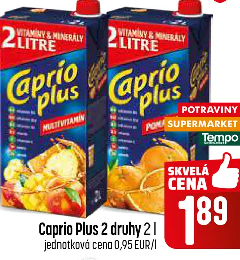 Caprio Plus multivitamínový nápoj rôzne druhy
