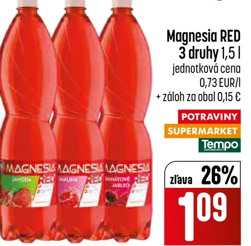 Magnesia RED nealkoholický nápoj rôzne druhy