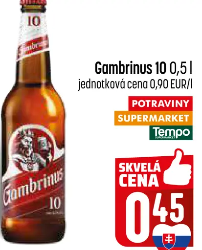 Gambrinus 10° pivo