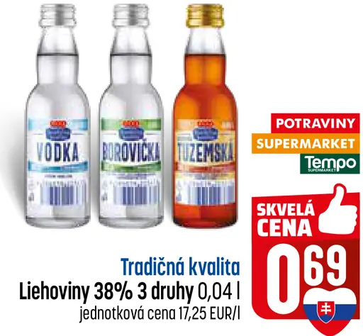 Tradičná kvalita liehoviny 38% borovička