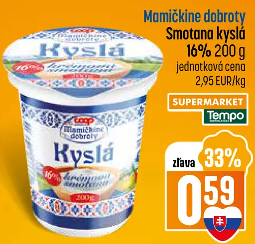 Mamičkine dobroty Smotana kyslá 14%