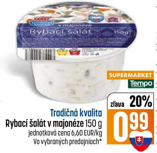 Tradičná kvalita Rybací šalát v majonéze