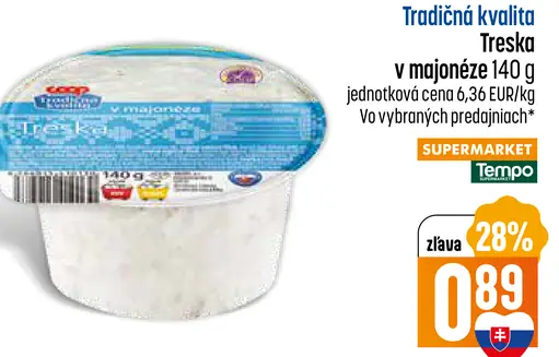 Tradičná kvalita Treska v majonéze