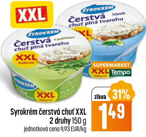 Sýrokrém čerstvá chuť XXL z tvarohu