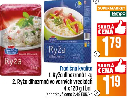 Tradičná kvalita Ryža dlhozrnná