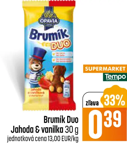 Opavia Brumík Duo vanilka a jahoda