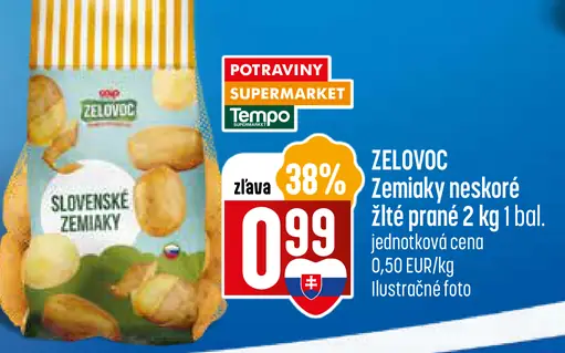 ZELOVOC Slovenské zemiaky neskoré žlté prané