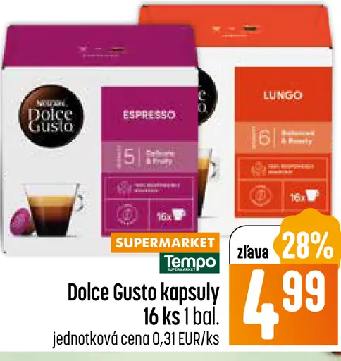 Dolce Gusto kapsuly káva Espresso, Lungo