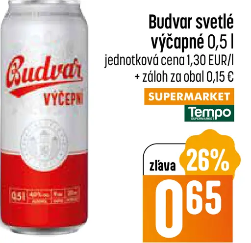 Budvar svetlé výčapné plechovka
