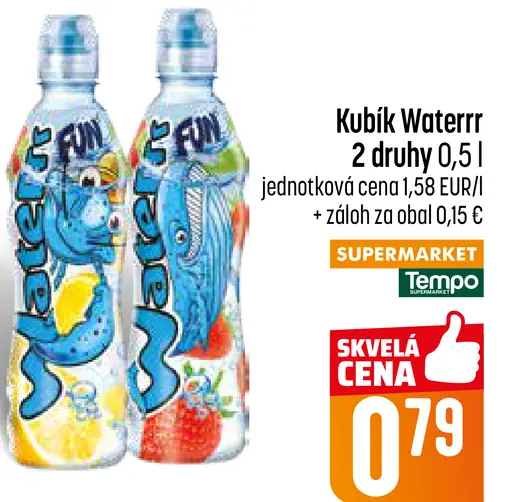 Kubík Waterr ochutená voda