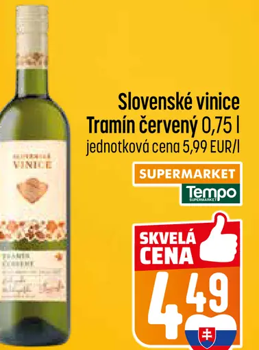 Slovenské vinice Tramín červený víno