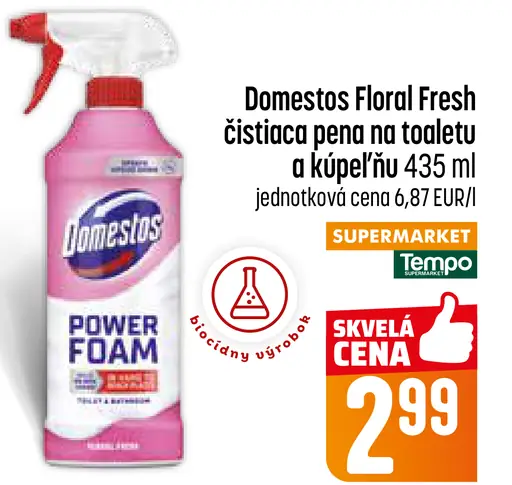 Domestos Floral Fresh čistiaca pena na toaletu a kúpeľňu