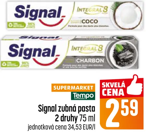 Signal zubná pasta rôzne druhy