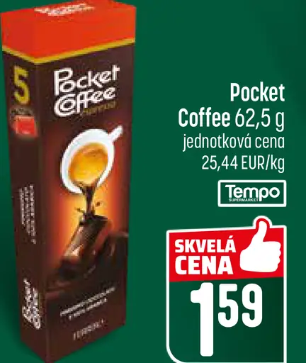 Pocket Coffee čokoládové cukríky s kávovou náplňou