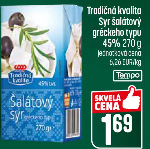 Tradícia kvalita šalátový syr gréckeho typu 45%