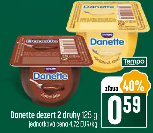 Danette dezert rôzne druhy