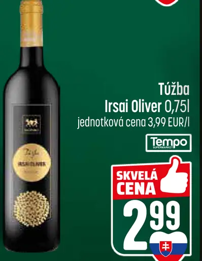 Túžba Irsai Oliver víno