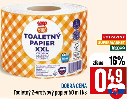 Coop Jednota Toaletný papier XXL 2-vrstvový