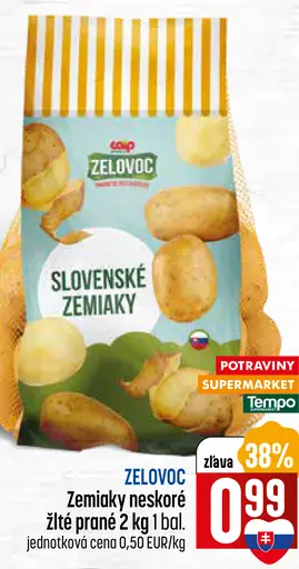 Zemiaky neskoré žlté prané