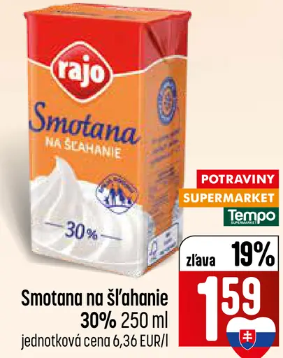 Rajo Smotana na šľahanie 30 %