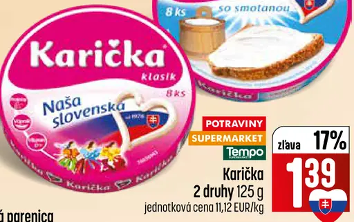 Karička tavený syr klasický / so smotanou