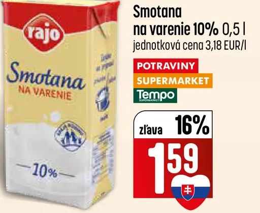 Rajo Smotana na varenie 10%