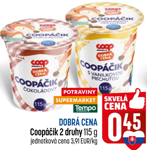 Coop Coopiáčik tvarohový dezert 2 druhy