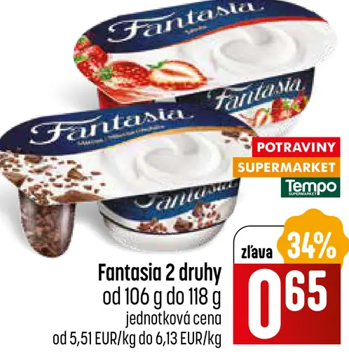 Fantasia jogurt dezert 2 druhy
