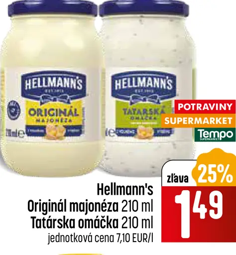 Hellmann’s Original majonéza a Tatárska omáčka