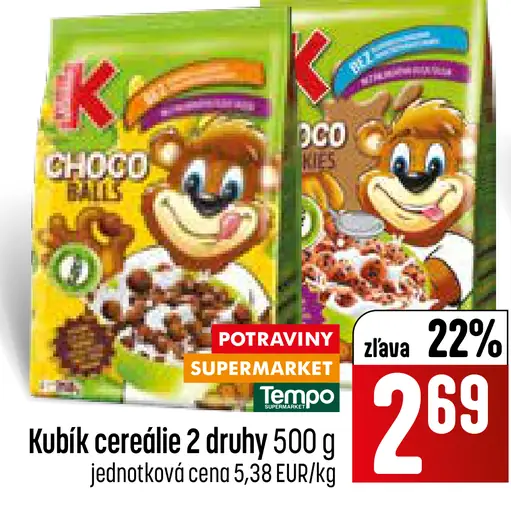 Kubík cereálie rôzne druhy