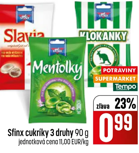 Sfinx cukríky rôzne druhy