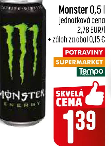 Monster Energy energetický nápoj