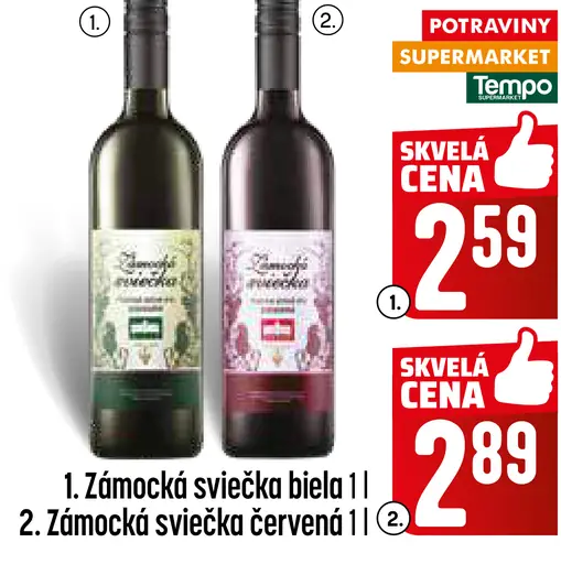 Zámocké sviečka biele víno