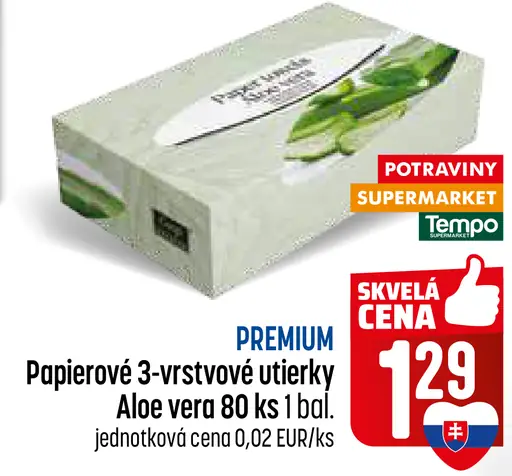 Papierové 3-vrstvové vreckovky Aloe